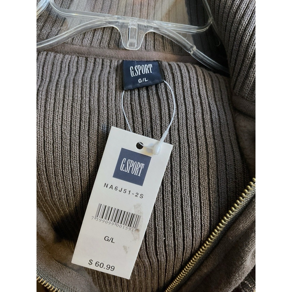 GAP Sport Womens L Sweater Jacket NWT Purple Gray Cotton Full Zip Pockets Y2K - Picture 2 of 11